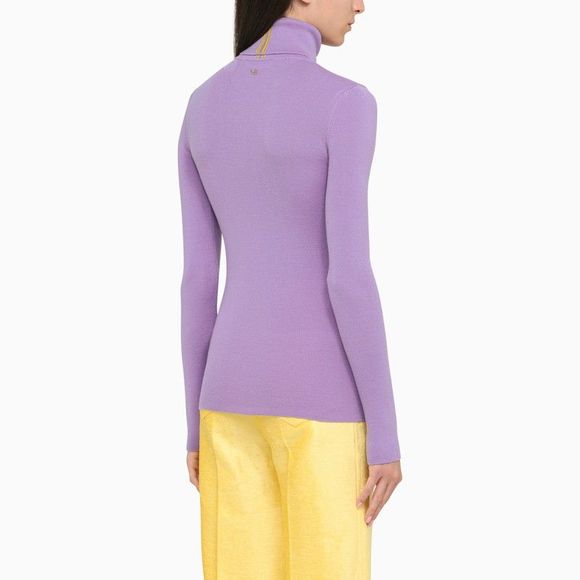 Victoria Beckham Lilac Turtleneck Sweater In Wool - Picture 3 of 4